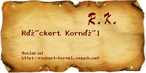 Rückert Kornél névjegykártya